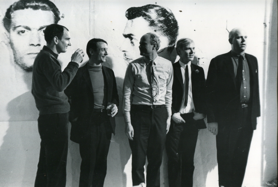 Andy Warhol with Tom Wesselman, Roy Lichtenstein, James Rosenquist, and Claes Oldenburg.